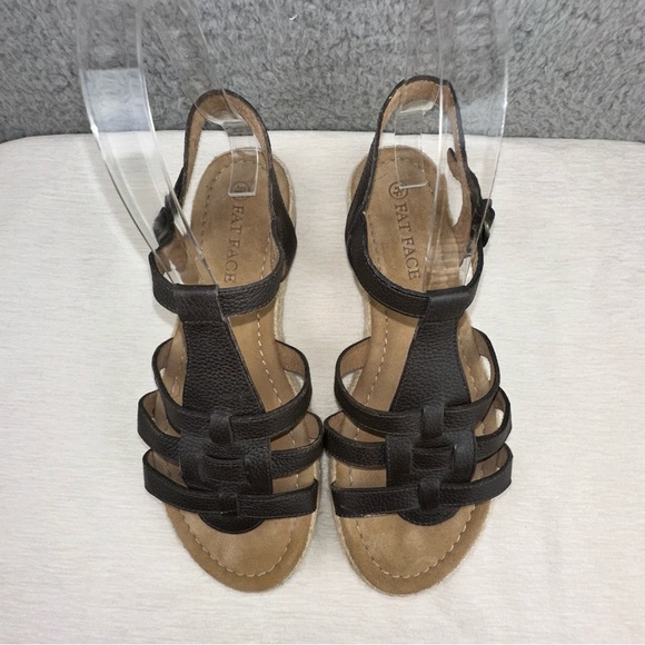 Fat Face Shoes Cage Adira Espadrille Brown US 8 Womens Strappy Mini Wedge Sandal - Picture 3 of 11
